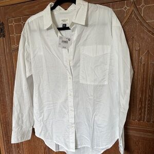 American Eagle Men’s White Cotton Button Down Shirt